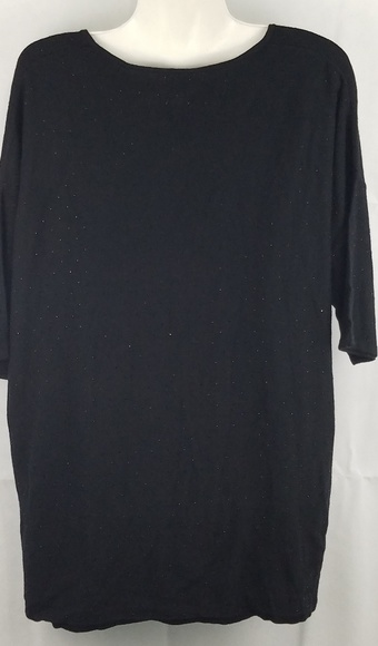 Anne Klein S/S Black Sparkle Size L - Picture 6 of 6